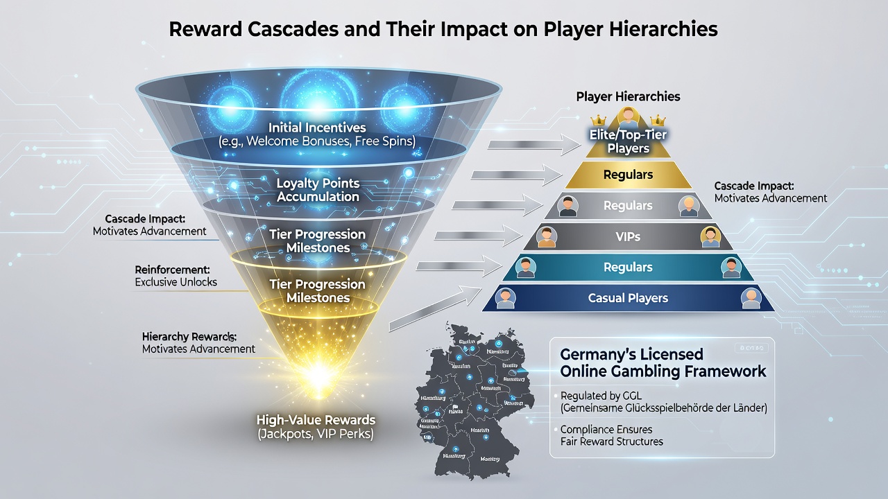 Illustration der Auswirkungen von Belohnungskaskaden auf Statushierarchien in Online-Gaming-Plattformen