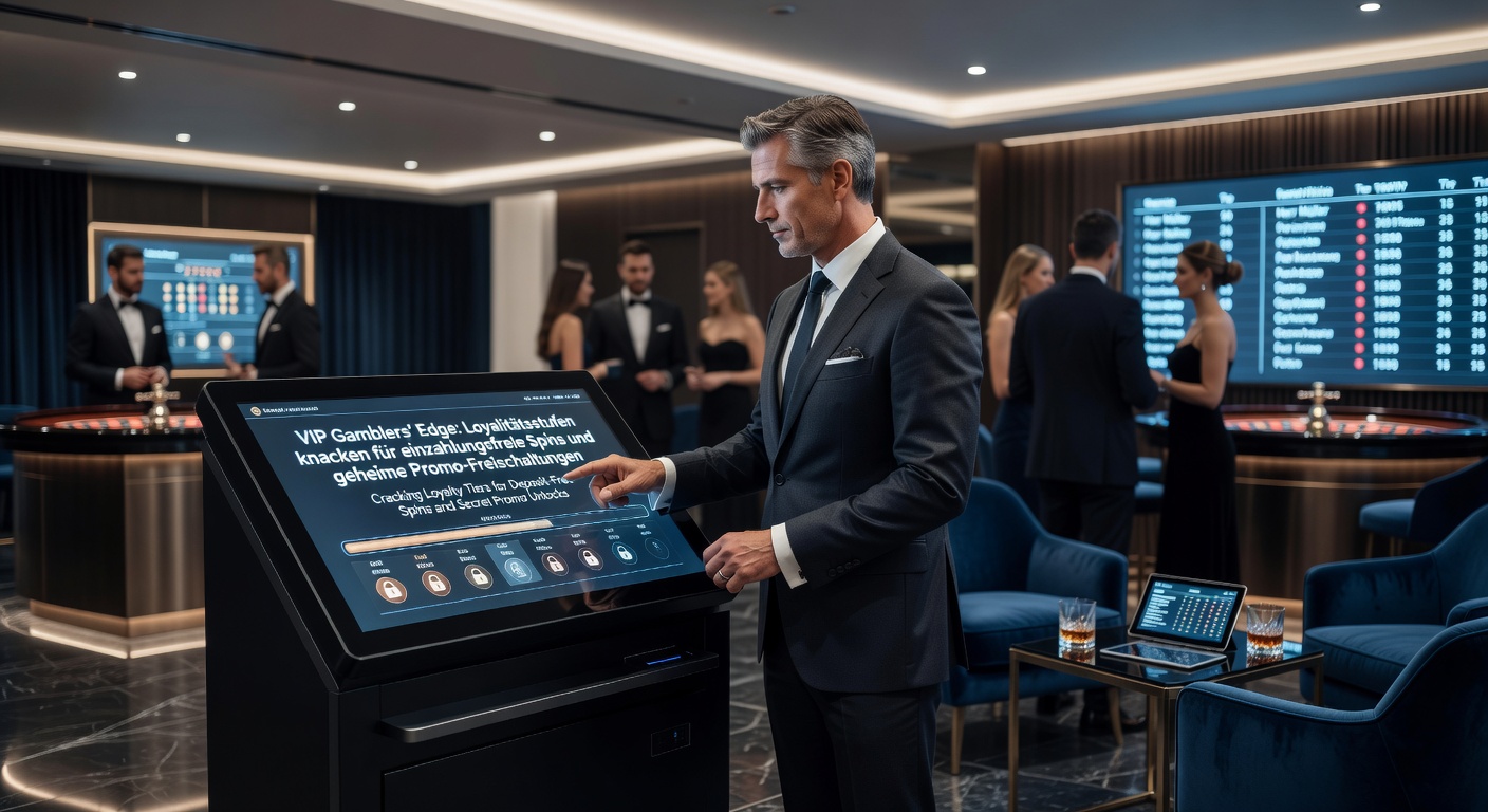 Detaillierte Darstellung eines VIP-Dashboards mit No-Deposit-Freispielen und Promo-Codes in einem deutschen Casino